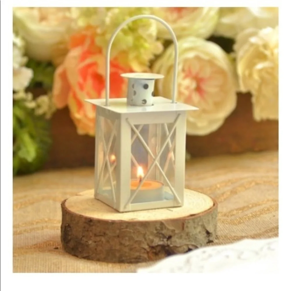 White Lantern Candle Holder - Elegant Wedding Favors for Guests